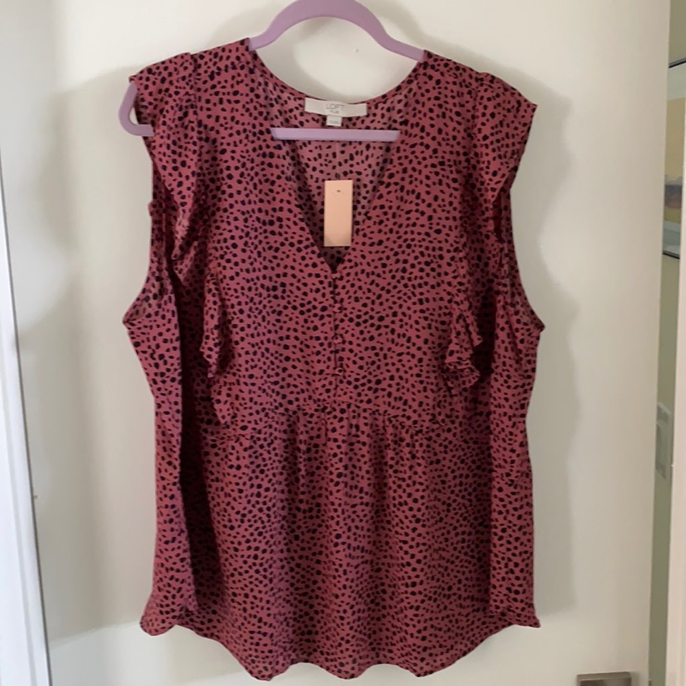 LOFT pink anima print sleeveless top